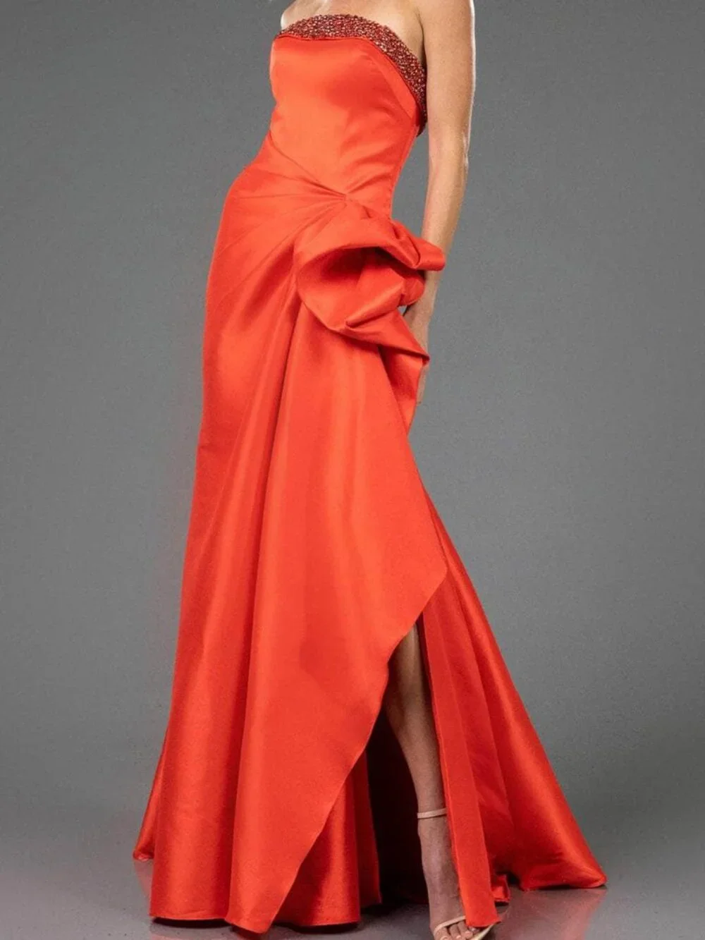 bridesmaid dress gold Six Stories Cowl Front Satin Bridesmaid Dress
